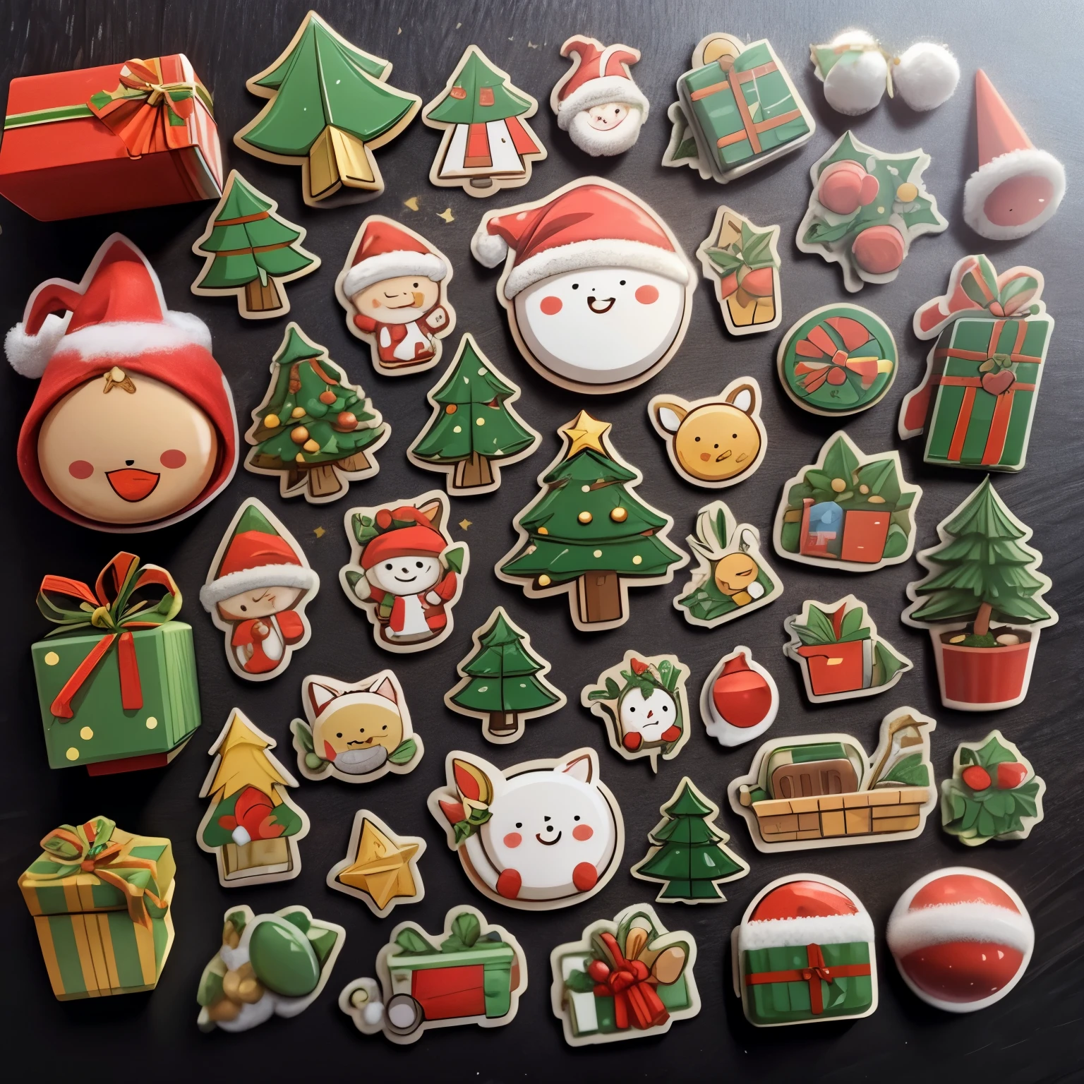 Christmas Stickers, Santa Stickers, Christmas tree Stickers, bells Stickers, gift box Stickers