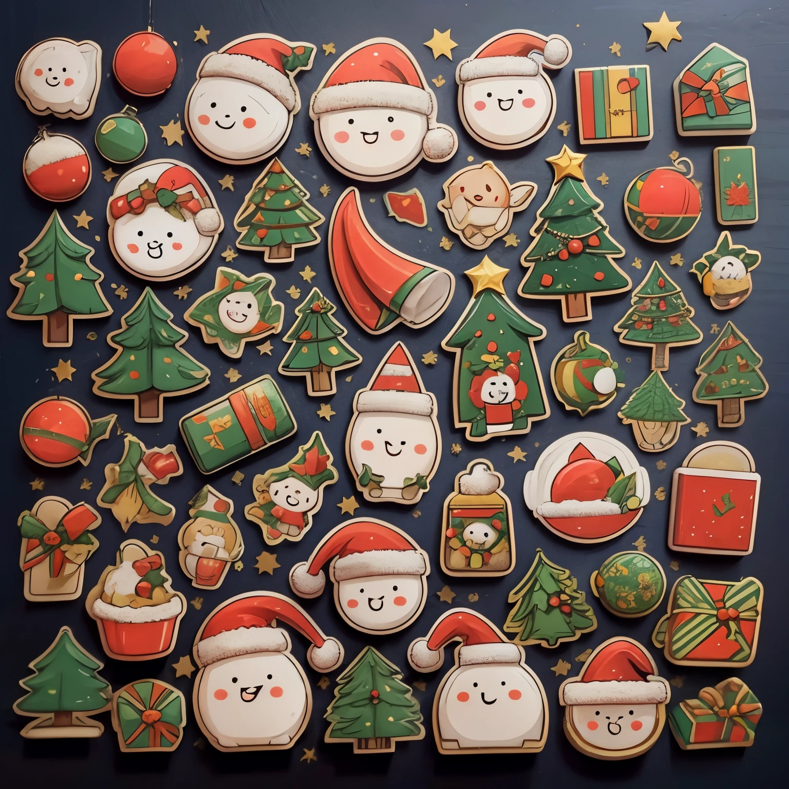 Christmas Stickers, Santa Stickers, Christmas tree Stickers, bells Stickers, gift box Stickers