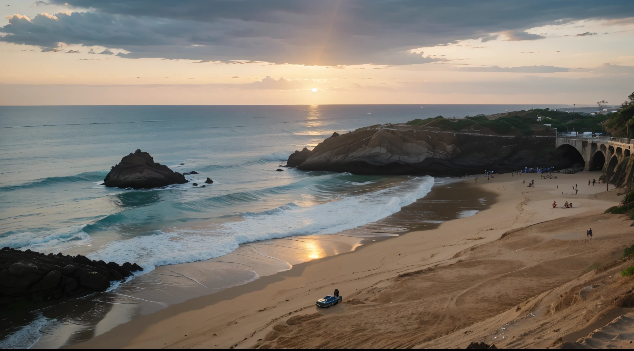 Por do sol na praia. 32k