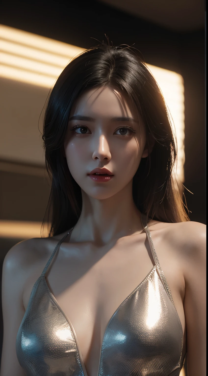 ((Best quality)), ((masterpiece)), (detailed:1.4), 3D, an image of a beautiful cyberpunk female,HDR (High Dynamic Range),Ray Tracing,NVIDIA RTX,Super-Resolution,Unreal 5,Subsurface scattering,PBR Texturing,Post-processing,Anisotropic Filtering,Depth-of-field,Maximum clarity and sharpness,Multi-layered textures,Albedo and Specular maps,Surface shading,Accurate simulation of light-material interaction,Perfect proportions,Octane Render,Two-tone lighting,Wide aperture,Low ISO,White balance,Rule of thirds,8K RAW,
