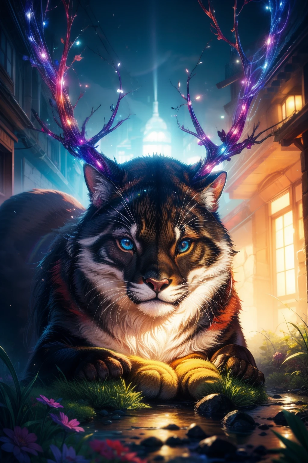 coil,Colorful colors,rainbow colored divine deer