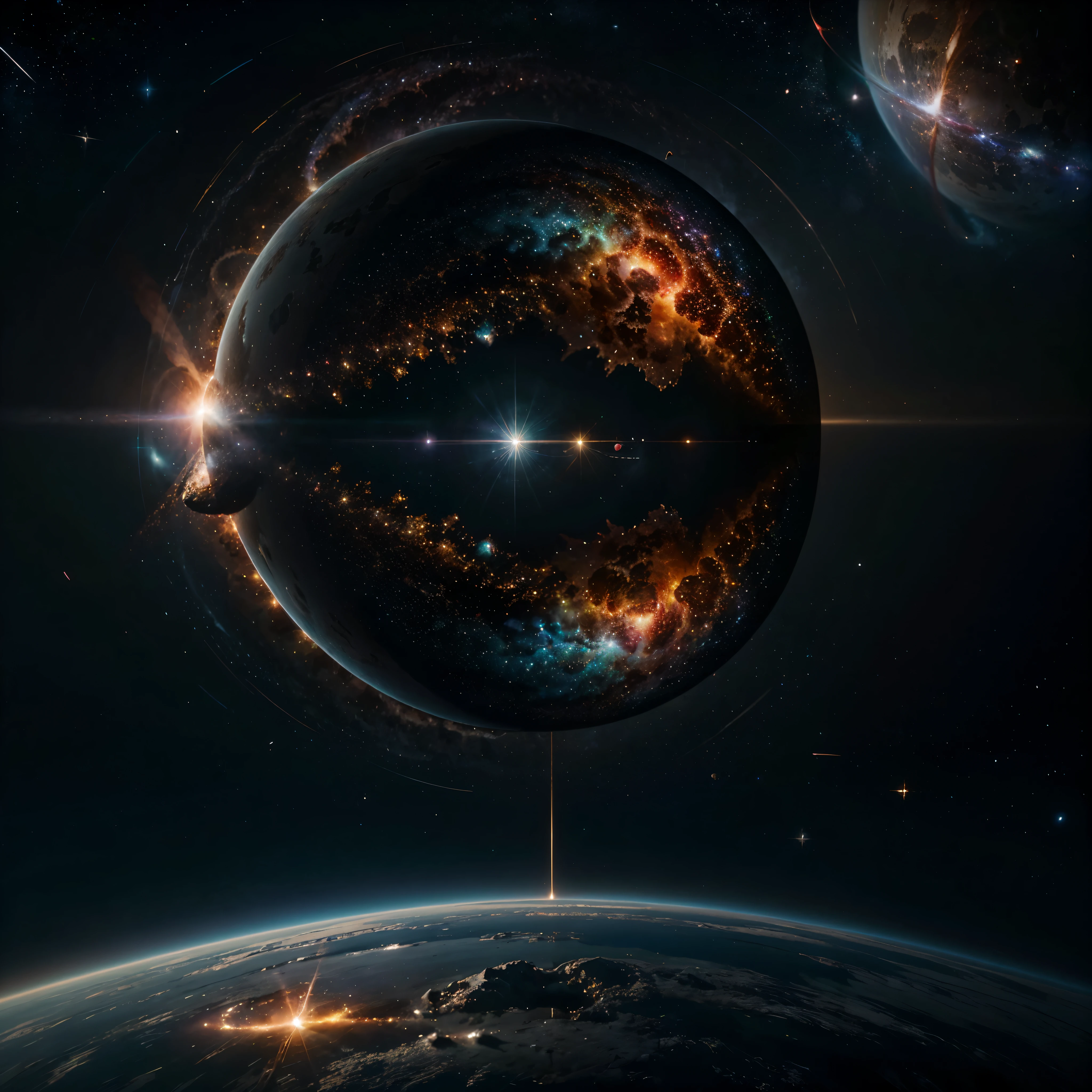 Astronaut:1.4 FistView From the atom to the galaxy. The universe is made up of a huge variety of objects, from the smallest atom to the largest galaxies. Atoms are the basic units of matter. They are composed of a central nucleus, which contains protons and neutrons, surrounded by electrons orbiting around it. Atoms combine to form molecules and compounds, which are the basis of chemistry and life. The molecules, in turn, combine to form cells, which are the basic units of life. Cells organize themselves into tissues, organs, and systems, forming the human body and that of other animals and plants. In addition, there are other subatomic particles, such as quarks and leptons, that are studied in particle physics. As we move away from the subatomic world, we encounter the planets and stars. Our solar is made up of the Sun, planets, asteroids, comets, and other objects. Stars, in turn, cluster into galaxies, which are huge structures containing billions of stars, as well as nebulae, star clusters, and black holes. The entire universe is filled with galaxies that cluster into superclusters and form a vast cosmic web. And there's still so much more to discover and explore beyond what we know to date masterpiece meticulously intricate ultra_high-details extreme improved ultra_high-quality ultra_high-res ultra_photo-realistic optimal ultra_sharpness perfection accurate volumetric Lightning contrast global illumination cgi vfx sfx reflex Octane_rendered ultra_high-def UHD XT3 DSLR HDR romm rgb pbr 3dcg fxaa blu-ray vivid colors-coded anti-aliasing fkaa txaa rtx ssao opengl-shaders glsl-shaders post-processing post-production cell-shading tone-mapping ❤luminescence Heart glow hearth Crystalline earth radiant varies multi etc. --v 5.2 --s 1000 --c 20 --q 20