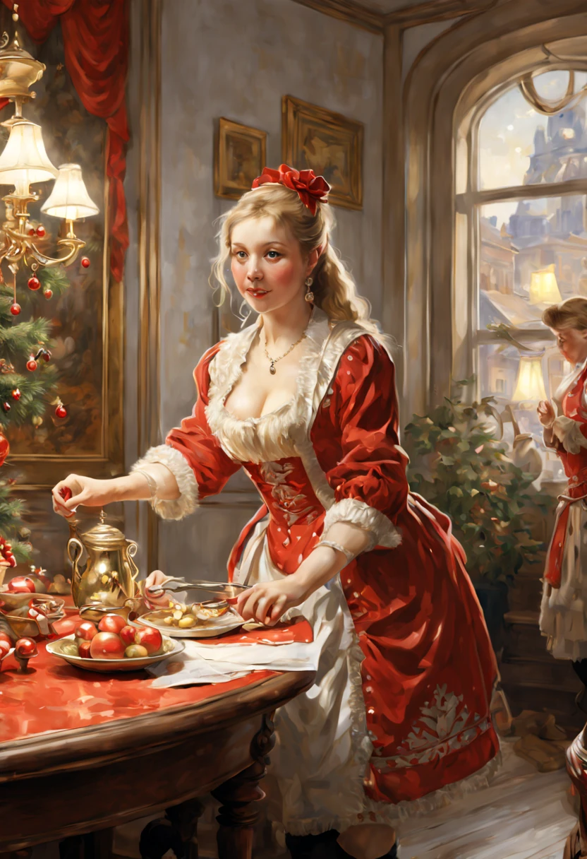 Christmas Stickers, by Anders Zorn, intricate, (masterpiece, Representative work, official art, Professional, unity 8k wallpaper:1.3)