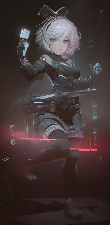 ((La mejor calidad)), ((obra maestra)), (muy detallado:1.3), ...............................................................................................................................................3D, Beautiful (cyberpunk:1.3) Mujer hacker, peinado corto,pelo corto, Volver al visor, cabello grueso, Terminal de ordenador operativo, Pantalla montada en la cabeza, computer server, Pantalla LCD, fiber optic cable, Logotipo de la empresa, HDR (High Dymanic Range), Trazado de rayos, NVIDIA RTX, Super resolution, Irreal 5, Subsoil Scatter, Textura PBR, Post-procesamiento, Anisotropic filtering, profundidad de campo, maximum sharpness and sharpness, Texturas multicapa, Albedo y Highlight Maps, Sombreado de superficies, Accurate simulation of light-material interactions, proporciones perfectas, Renderizado de octanaje, duotone lighting, ISO bajo, balance de blancos, Regla de los tercios, amplia apertura, 8K RAW, efficient sub-pixels, sub-pixel convolution, glow particles, dynamic pose