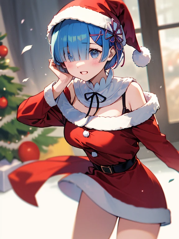 Re.Zero、Remu、Dressed as Santa、short-cut、