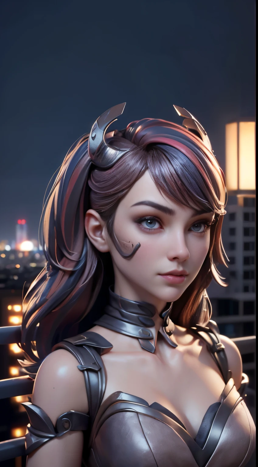 photo of Ironmouse, RAW, beautiful woman, ((portrait)), ((detailed face:1.2)), ((detailed facial feature, detailed skin, clear skin), (perfect proportioned body), (wearing a colorful dress) (high detailed city environment, apartment balcony), (realistic photo, best quality, detailed), (8k wallpaper), (cinematic lighting, dramatic lighting) (sharp focus, intricate)