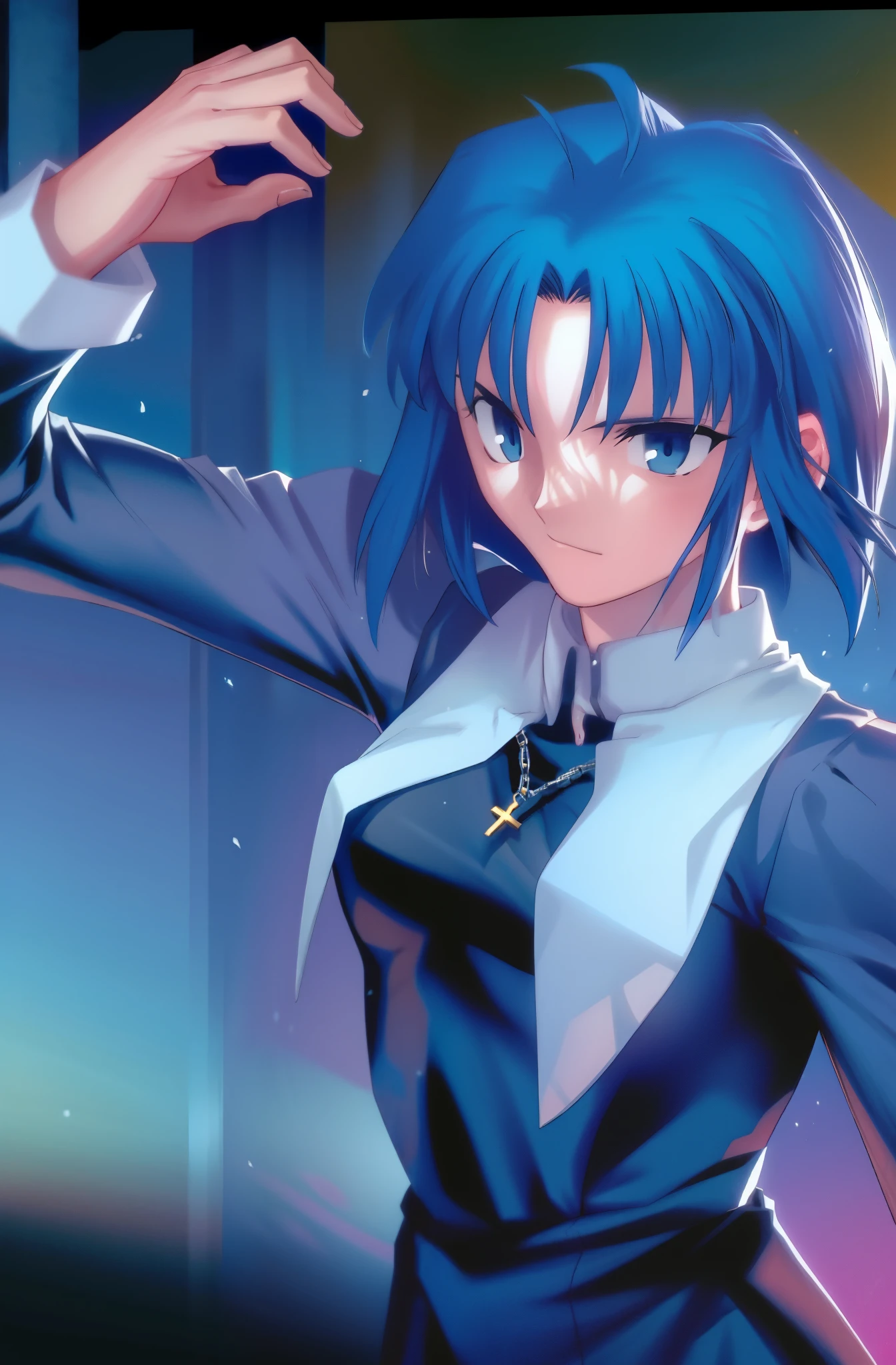 ciel_(tsukihime), (detailed latin cross:1.1), chain