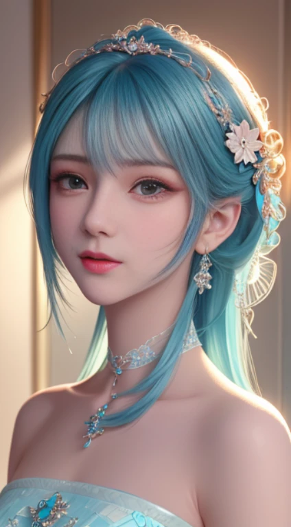 Cyan, Masterpiece, Best Quality, Ultra Detailed, High Detail, Super Detail, High Quality, (8K:1.3), Glossy Skin, Face Radiant, Delicate Skin Texture, Beautiful Face, (Natural Skin Texture: 1.2), Delicate and Attractive Eyes, (Skin Texture Detail: 1.2), Eyes More Textured, Skin Details Polished to Lifelike, Skin with Distinct Luster, High Quality Details.