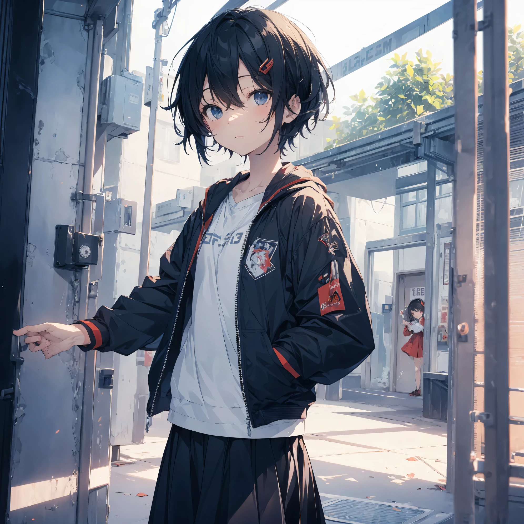 Super high quality by the art god, Ultra-detailed, High resolution, Gwise Style, anime moe art style, best anime 8K konachan wallpaper, Pixiv Contest Winner, Perfect Anatomy, BREAK,(Please draw a sleepy girl going to school alone.. ),BREAK, a hyperrealistic schoolgirl, (Solo,Lori,child,13years:1.3),Full limbs, complete fingers,a junior high school student, Androgynous attraction, (Very short hair), hair messy, flat chest, Small butt, groin, Small eyes,Beautiful detailed black eyes, Well-proportioned iris and pupils, disgusted eye, High resolution detailed hair, School uniform, Skirt, On the way to school. BREAK,Ultra-detailed細なスキン, Best lighting by famous artists, 8K, Illustration.