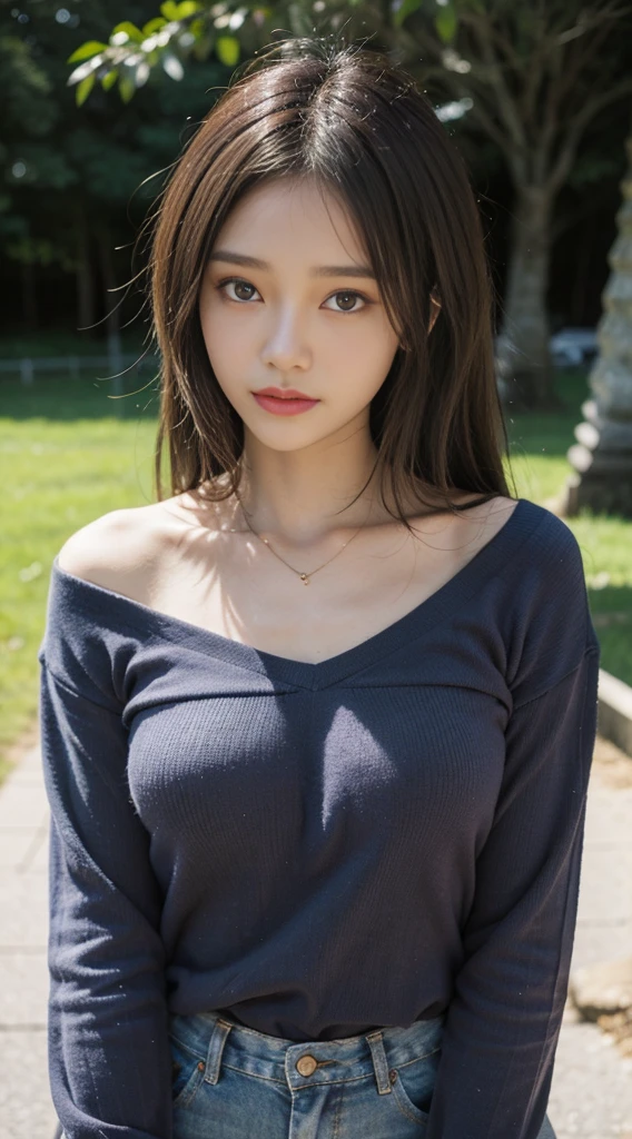 (Masterpiece:1.2), (Best Quality:1.2), perfect eyes, perfect faces, perfect light, 1Girl, Mature female in the field, medium blonde hair, Curly hair, detailed outfit, detailed outdoor background, makeups, eyeshadows, thick eyelashes, Fantasy, Looking at the viewer, springtime