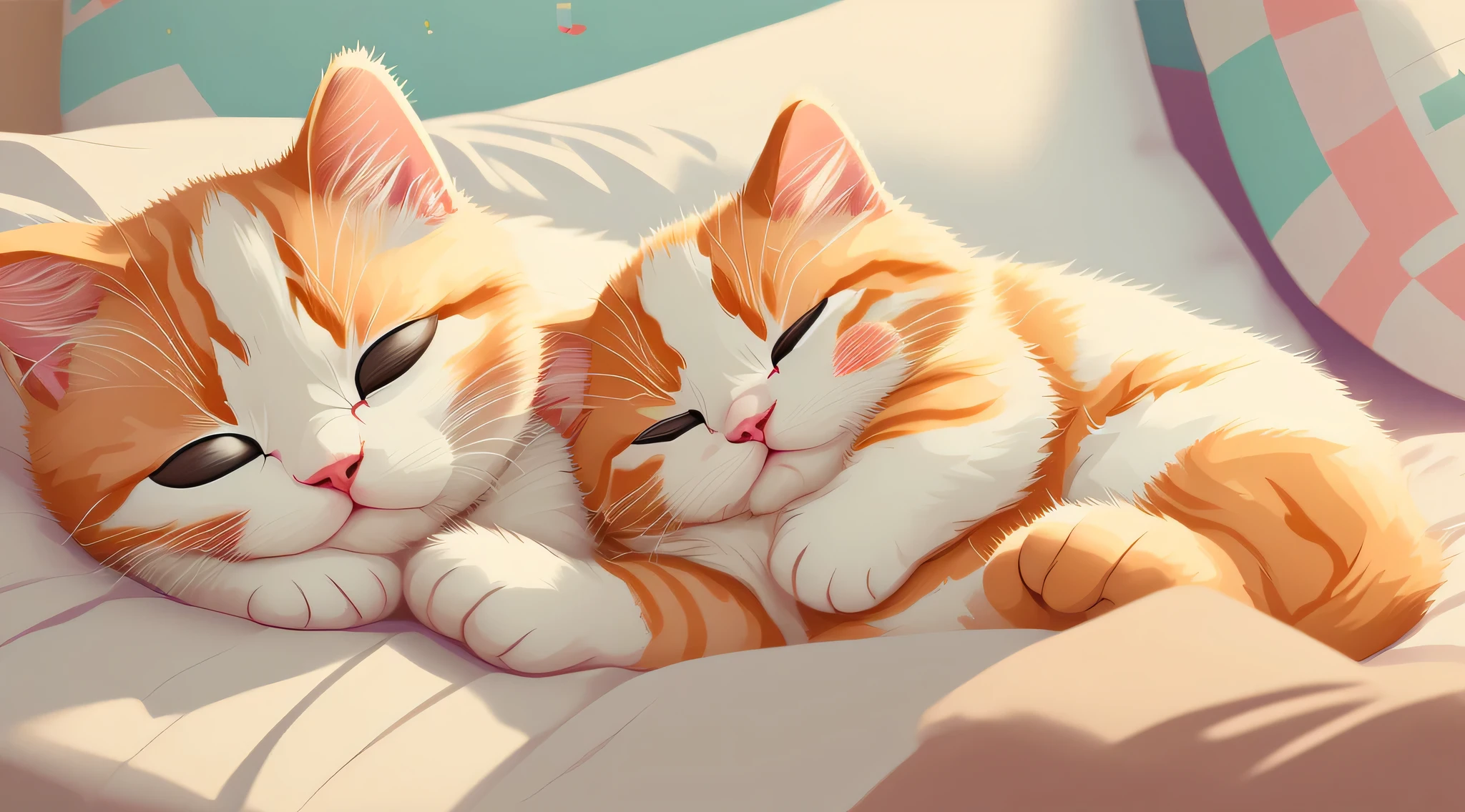 (masterpiece, best illustration, no humans), 1 fat cute cat sleeping, comfy, highly detailed, 4k, 8k, pixel,pixel art,