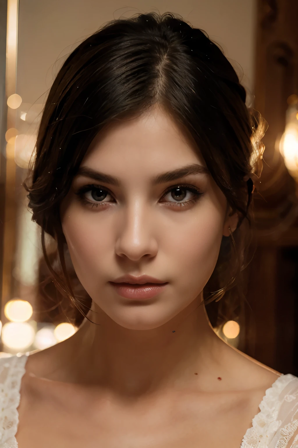 goddess Psyche,beautiful detailed eyes,beautiful detailed lips,extremely detailed eyes and face,longeyelashes,portrait,classic painting style,oil painting,ultra-detailed,highres,professional,soft colors,vintage lighting,fine brush strokes,symbolic elements,ethereal atmosphere,natural surroundings,gentle expression,intense gaze,romantic backdrop,dainty and elegant physique