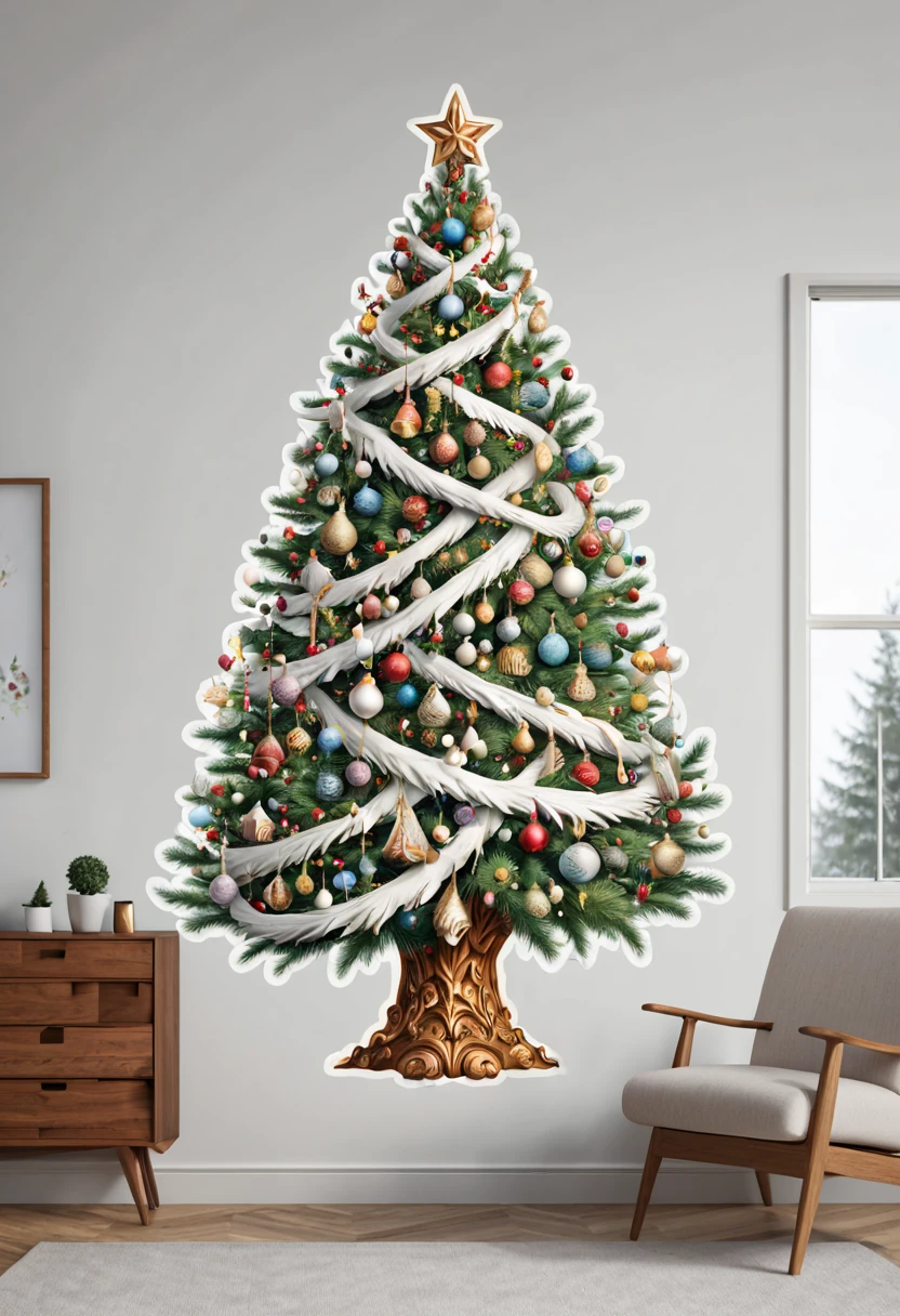 (masterpiece: 1.2), (best quality), (ultra detailed), (8k, 4k, intricate), (highly detailed: 1.2), infinity white background sticker with waving santa claus design