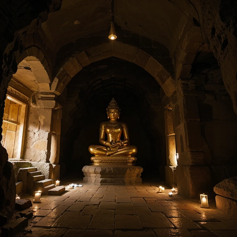 Build an ancient city in a cave with beautiful Thai art temples throughout the city.