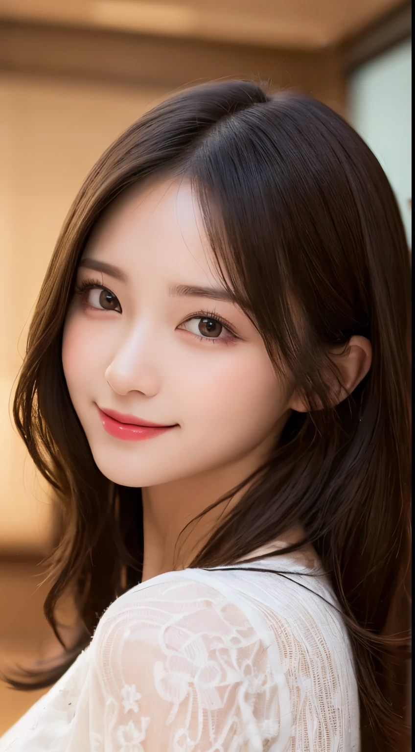 masutepiece, Best Quality, Illustration, Ultra-detailed, finely detail, hight resolution, 8K Wallpaper, Dynamic composition, Beautiful detailed eyes, Very gorgeous and elegant luxury dress winter clothes,Medium Hair,Small breasts natural color lip, Bold sexy poses,Smile、20 years girl、Cute、Sexy shot looking at camera,midnight,beautifull detailed face,Classy face,Perfect and beautiful face,Slim face and body,Blur the background,Gorgeous and glamorous Christmas party venue