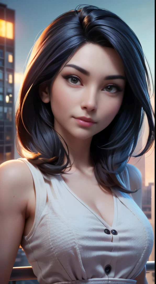 photo of alinity, RAW, beautiful woman, ((portrait)), ((detailed face:1.2)), ((detailed facial feature, detailed skin, clear skin), (perfect proportioned body), (wearing a colorful dress) (high detailed city environment, apartment balcony), (realistic photo, best quality, detailed), (8k wallpaper), (cinematic lighting, dramatic lighting) (sharp focus, intricate)