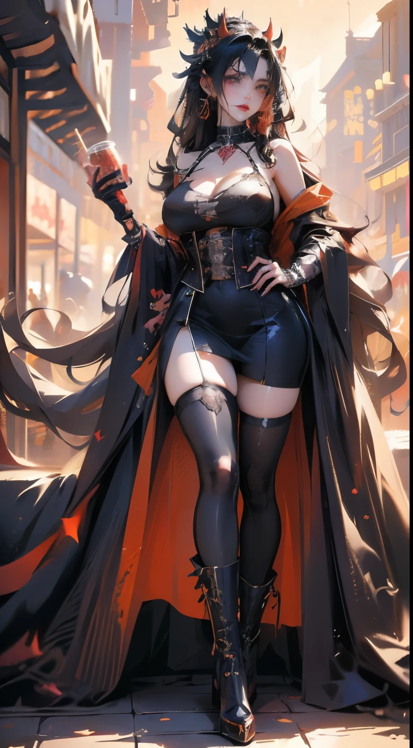 Anime style, better quality possible, young japan rock n roll women, gothic style, drinking soda at night, heavy metal gothic costume, use bra, cow lingerie, black boots, and skirt black, they are walking in streets with forest beside, smile, talking, add moon and owl