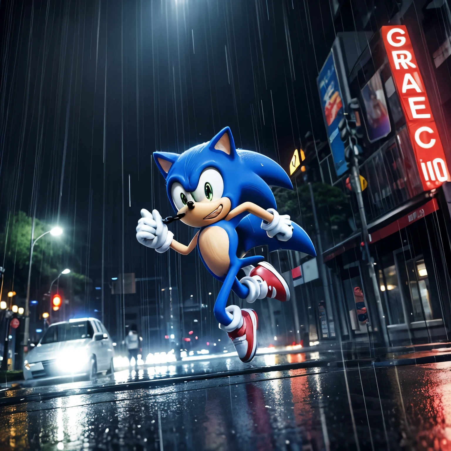 sonic、Running in the rain。