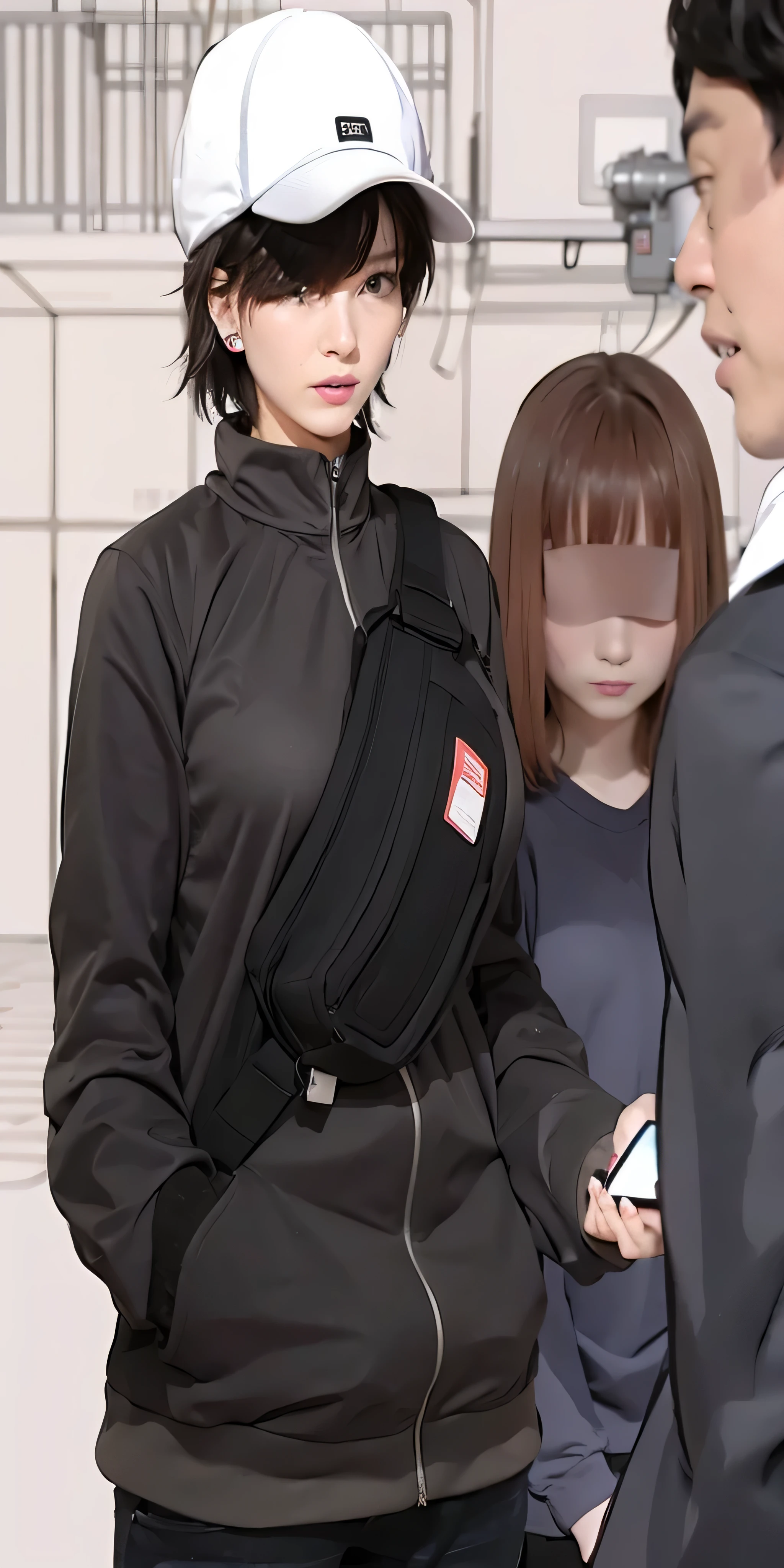 Tall Girl,short hair in the back,