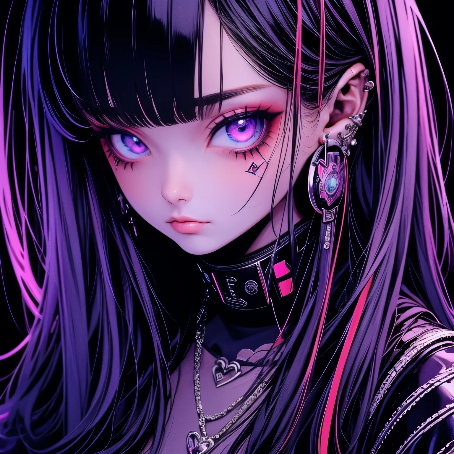 tmasterpiece, Best quality at best, A high resolution, painter,painting of a,cyber punk perssonage,Anime beauty,full bodyesbian