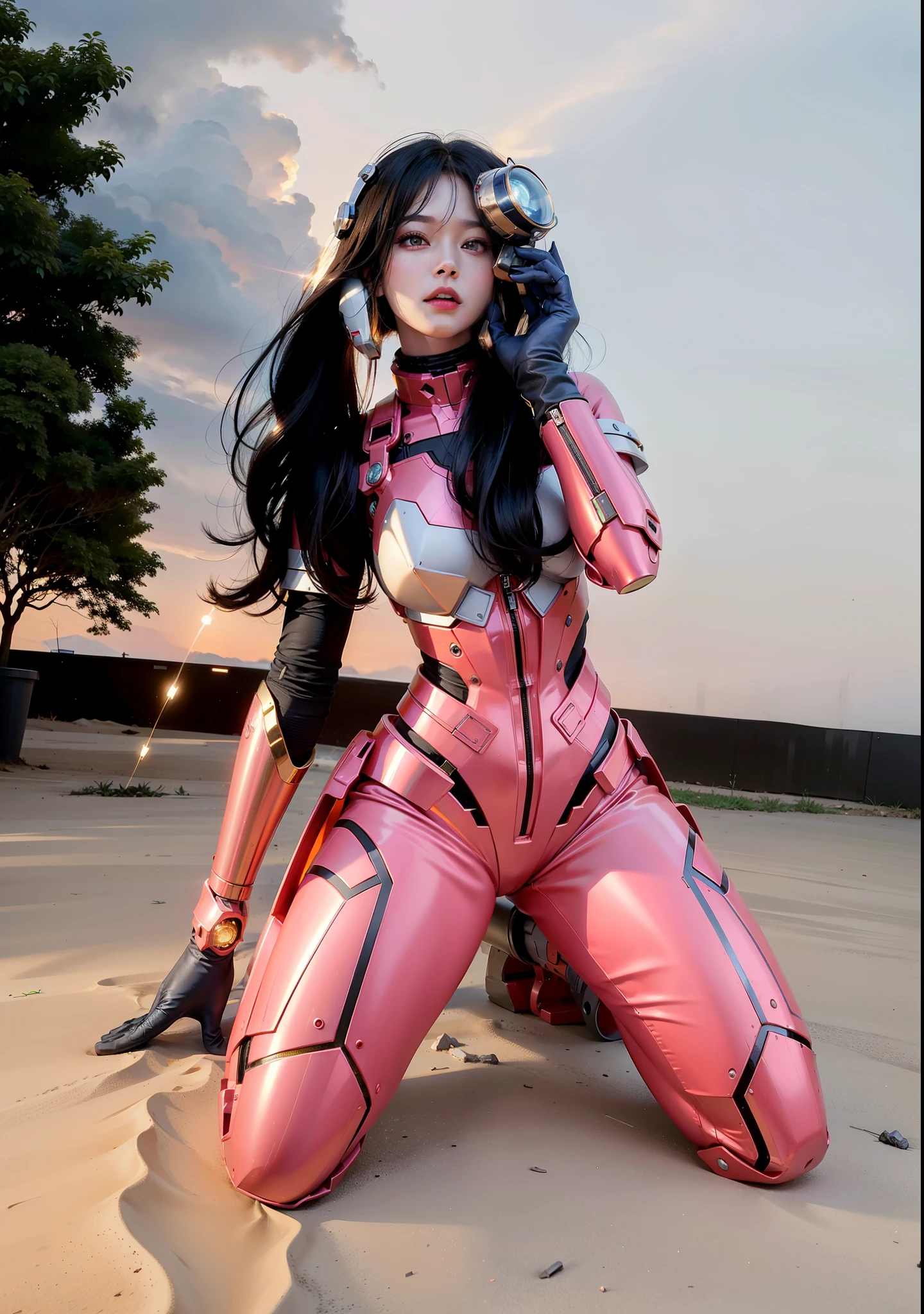 Best quality,golden jewelery,Fairy skin,(Fidelity :1.2),Eternal,ultra - detailed,actual,high high quality,movie light lighting,Ray traching,hyper HD,Upper part of the body, Future Iron Man mecha，Cinema lenses，tank battery，Launching equipment，Large-caliber artillery，ross tran 8 k，mechatankcyberarmoredchariotgirl,Wearing a cyberpunk stamina helmet，Wearing a glowing space helmet，High-tech motorcycle helmet，There is a breathing light on the body，The armor of the future shines，Armed electromagnetic gun，in mecha style，