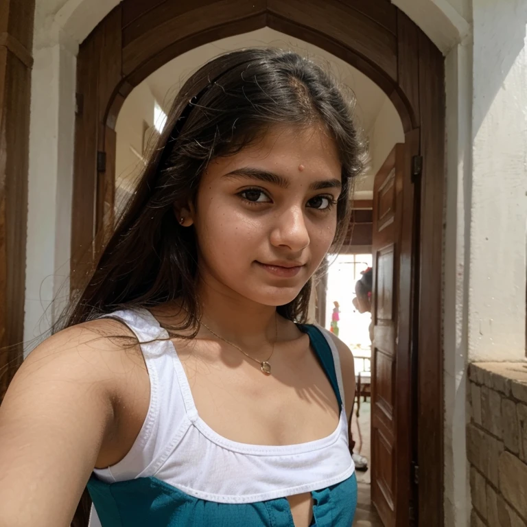 Cute white teenage kerala girl selfie in churidar
