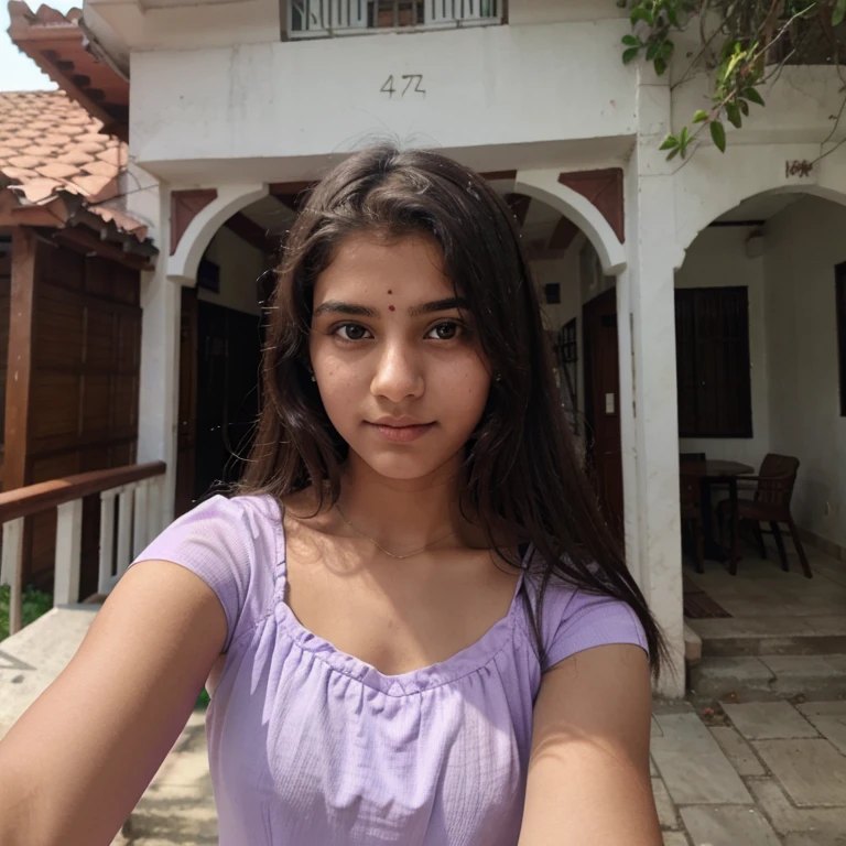 Cute white teenage kerala girl selfie