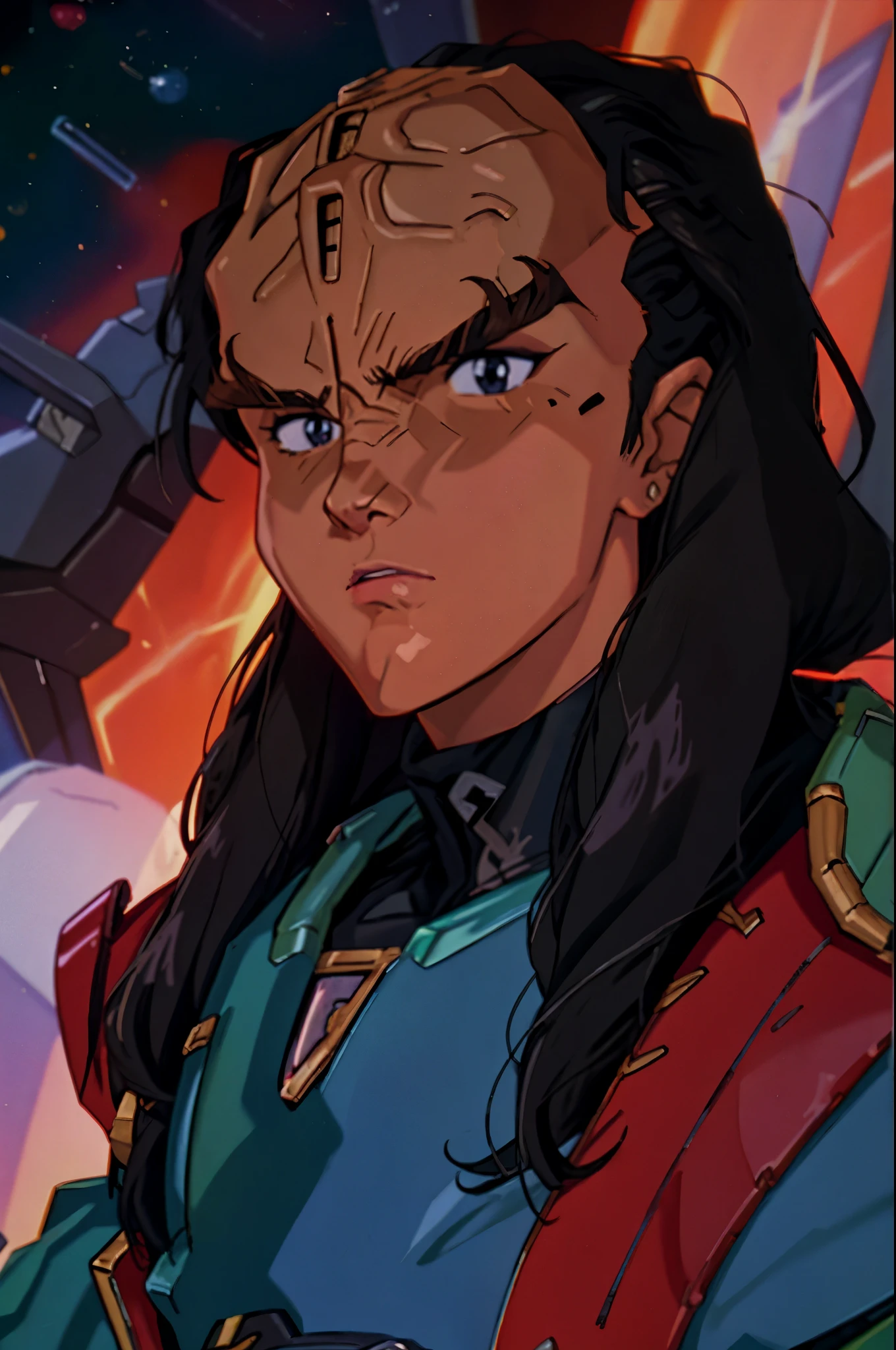 evangelion anime style klingon
forehead ridge
thick eyebrows
dark skin