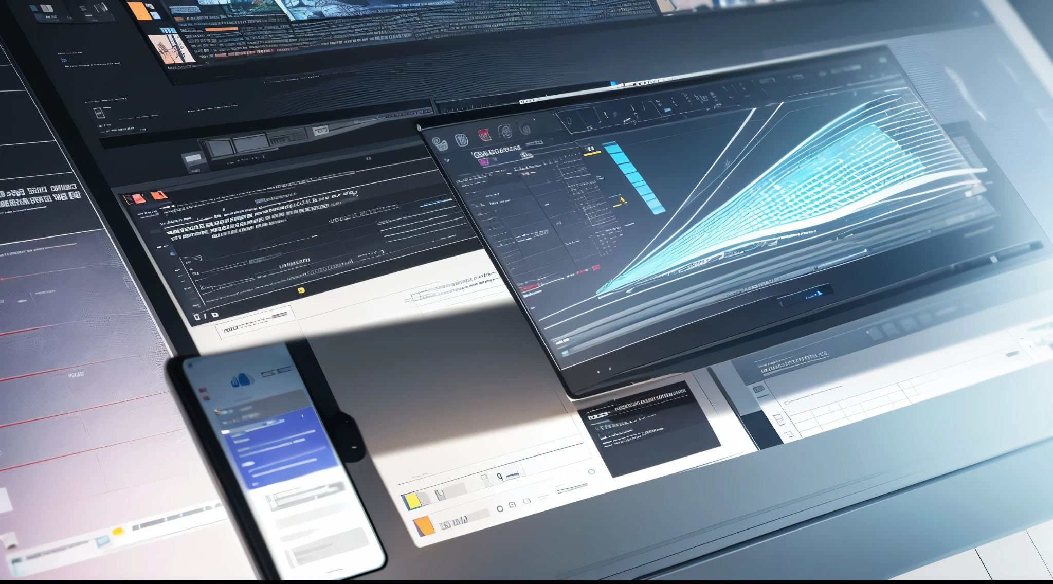 Engaging 3D visualization featuring stunning graphs、glinting