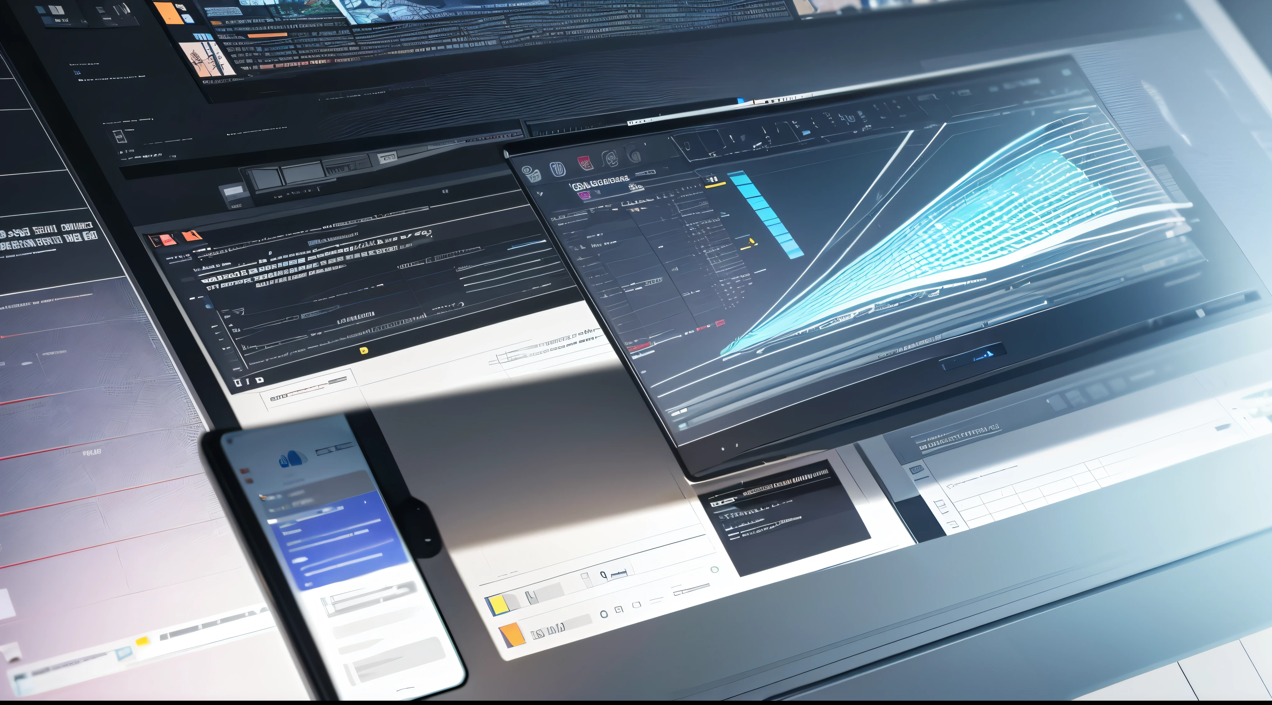 Engaging 3D visualization featuring stunning graphs、glinting