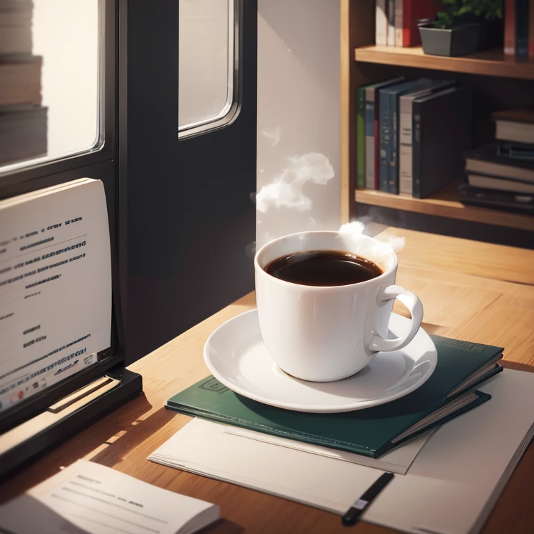 coffee cup on the desk