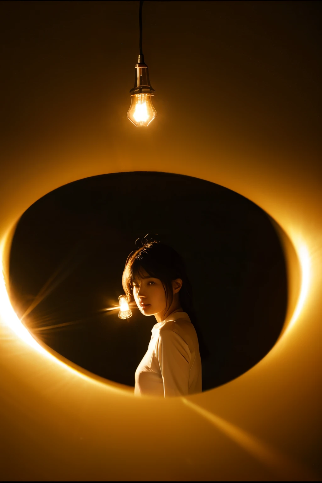 A detailed image of a terrified woman in a room late at night, taken with a cinematic camera, using portrait with cinematic lighting --ar 9:16 --s 1000 --v 6

