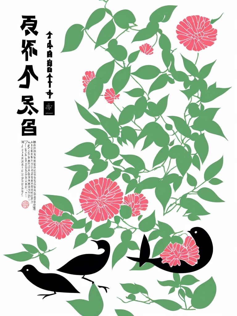 a graphic design poster for a festival with a hedge and a bird, 2023, 2 0 2 3, japanese graphic design, 🪔 🎨;🌞🌄, japanese illustrator, Middle metaverse, by Yanagawa Nobusada, by Sengai, by Kume Keiichiro, #illustration