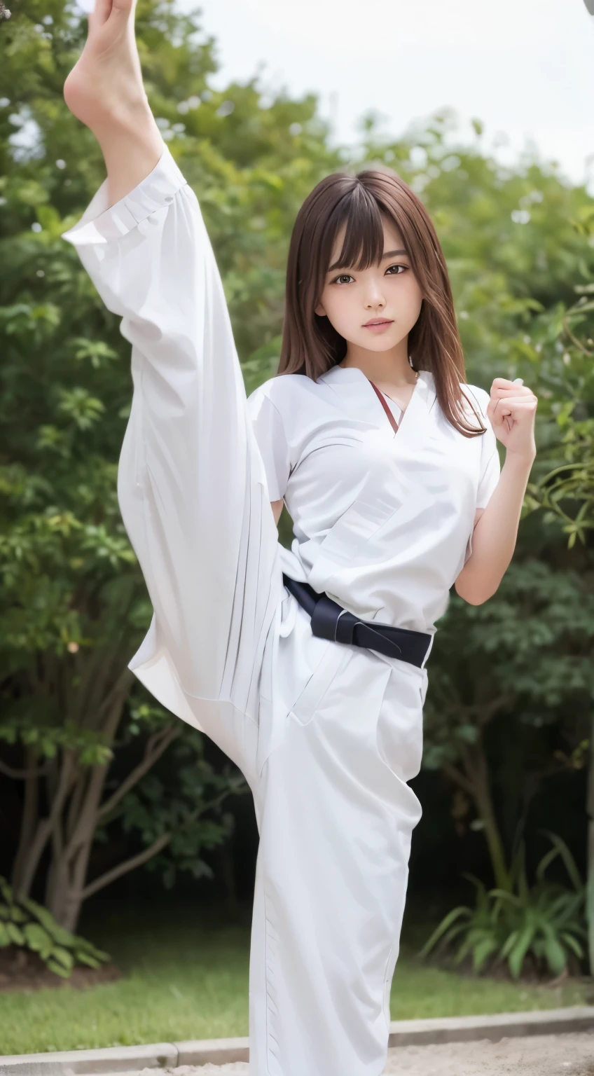Paint in the natural color of a white karate uniform, Karate obi