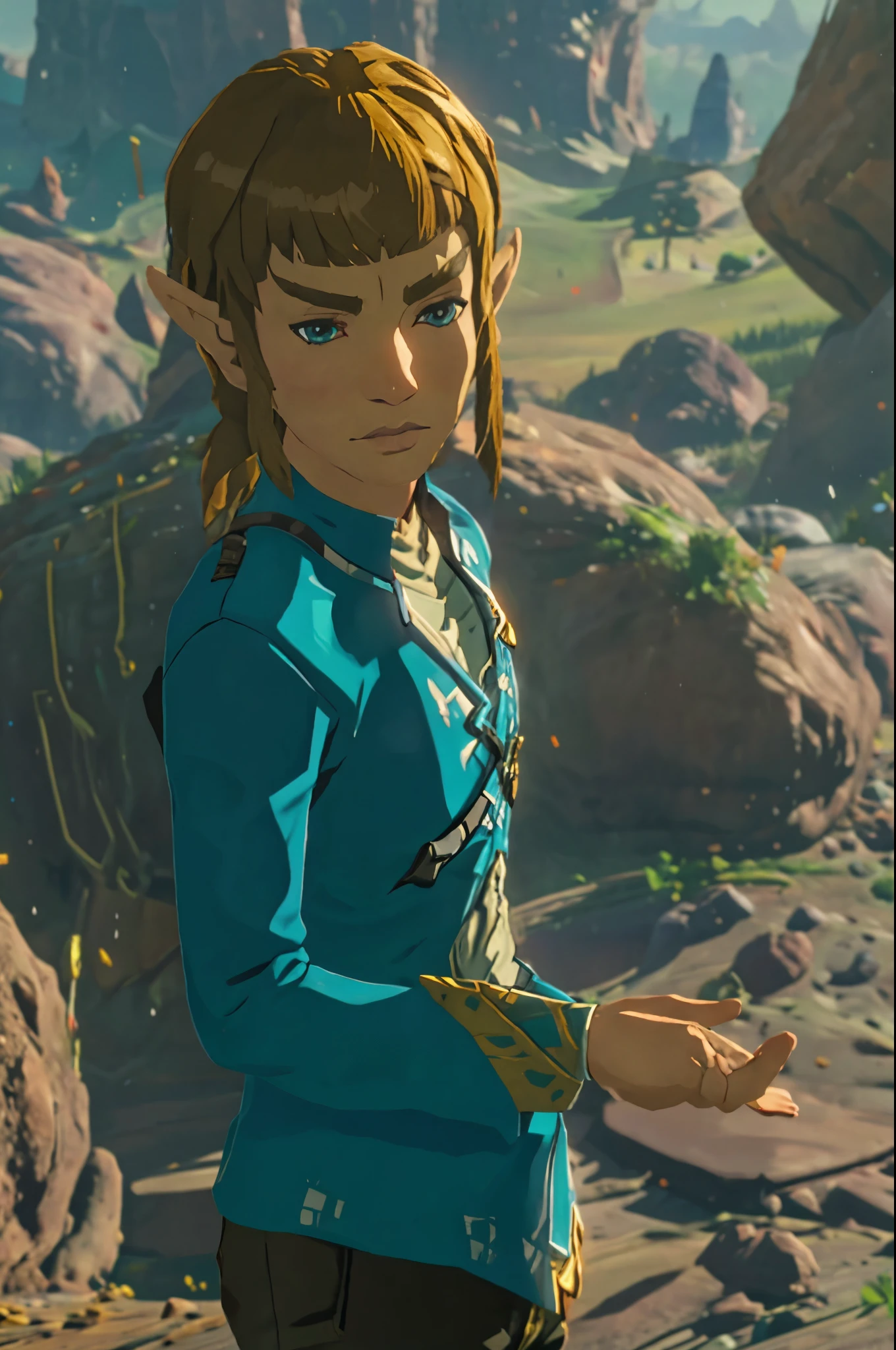 botw style vulcan
pointed ears
pointed eyebrows
blunt bangs