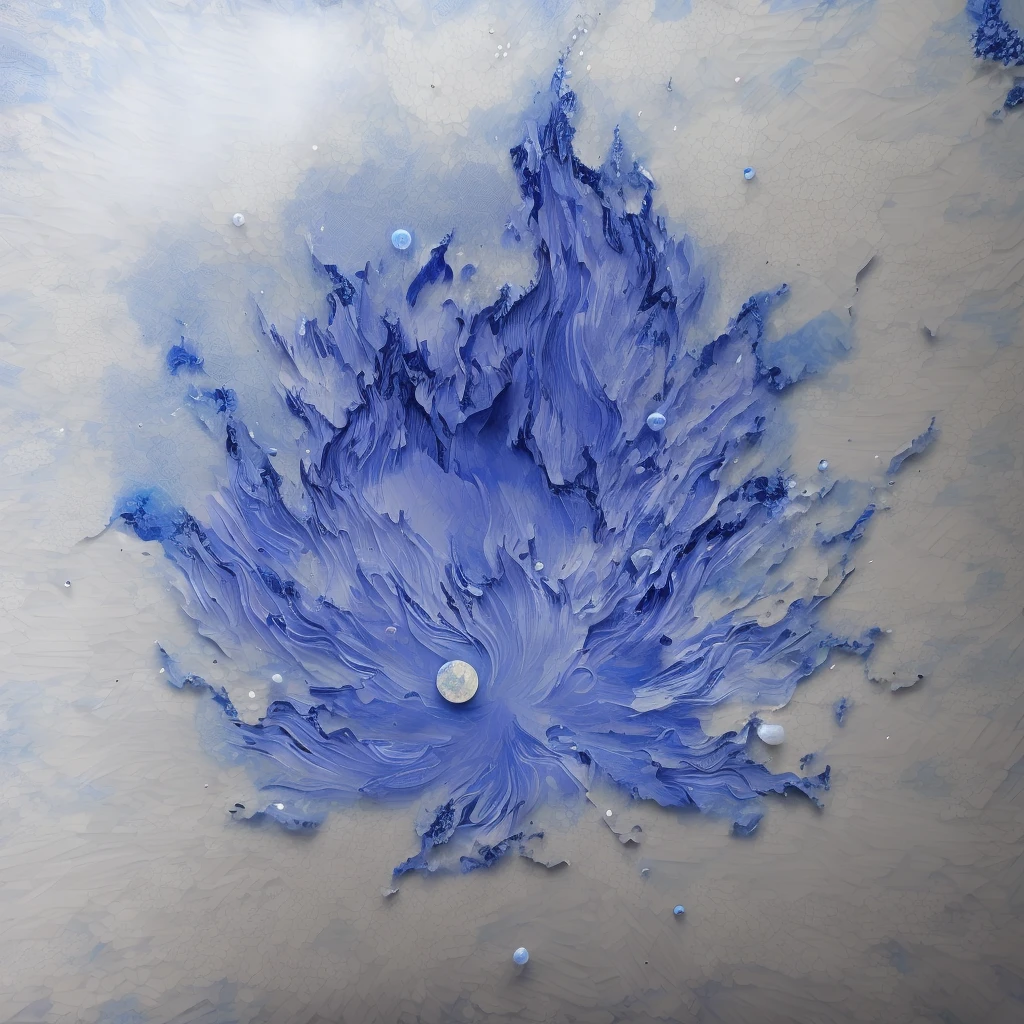 there is a blue and white tile with a design on it, hexagon moon, inspired by zentangle, added detail, mottling coloring, hexagons, inspired by Zentangle, detailed shading, hand painted, with few ultramarine highlights, very detailed shading, zentangle pure style, 3d render, explosive,