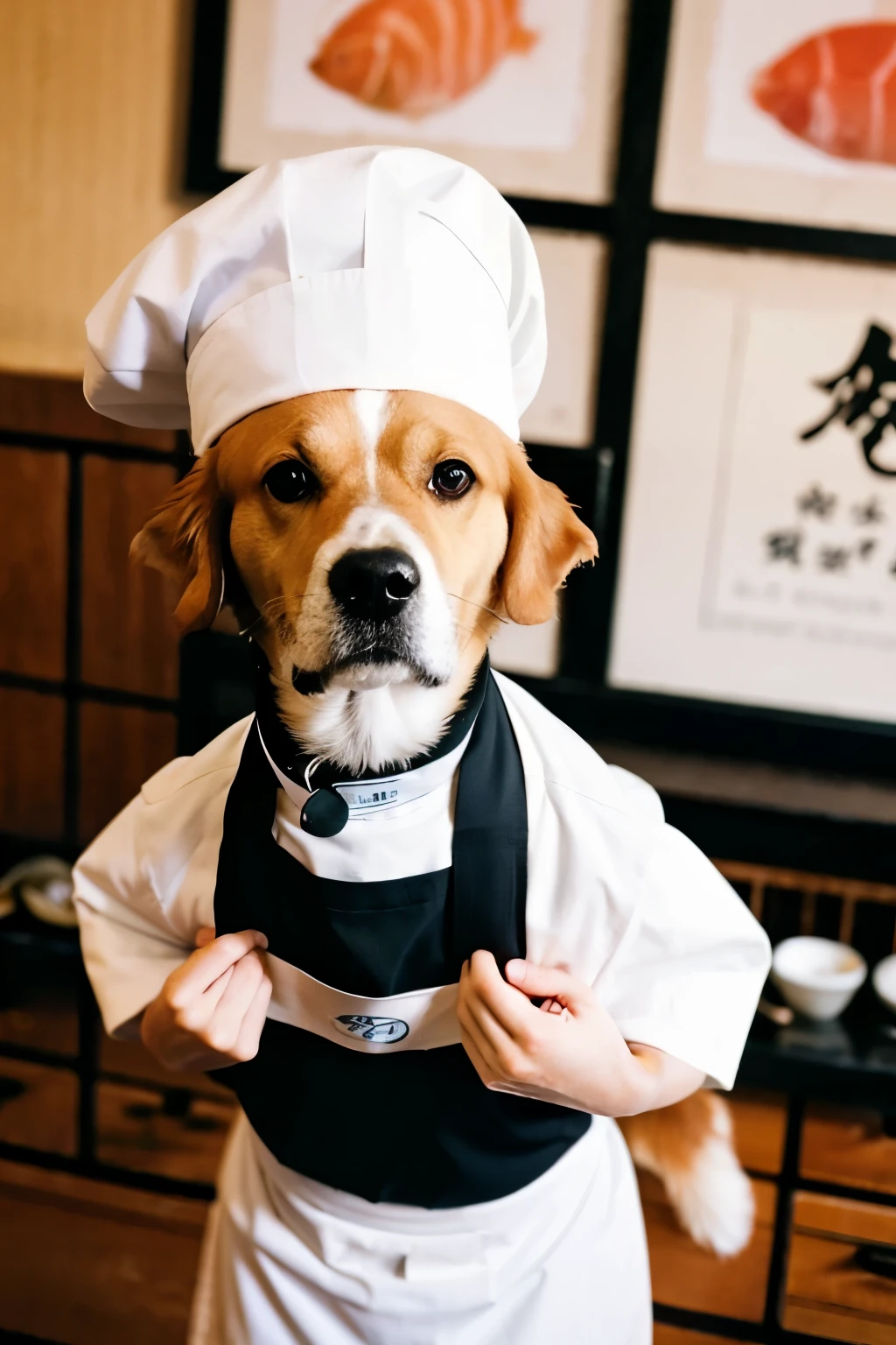 Sushi chef dog