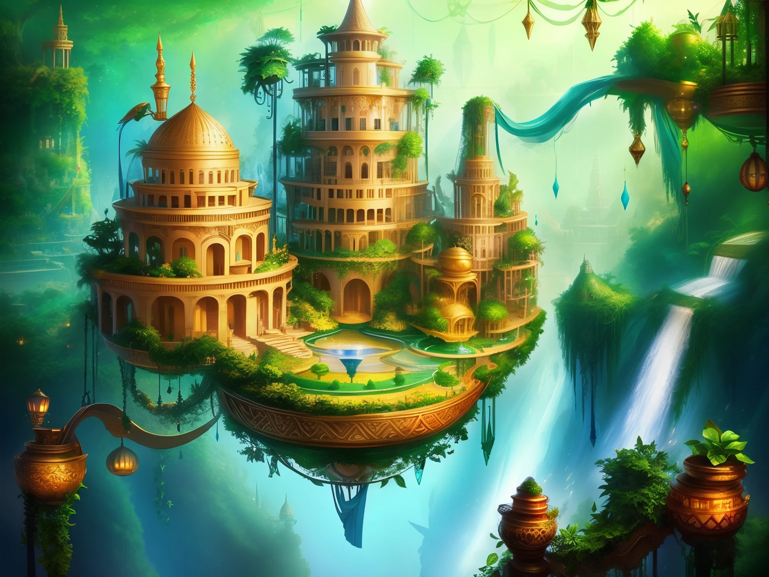 Hanging Gardens of Babylon，Beautiful world in imagination，Wonderful fantasyland