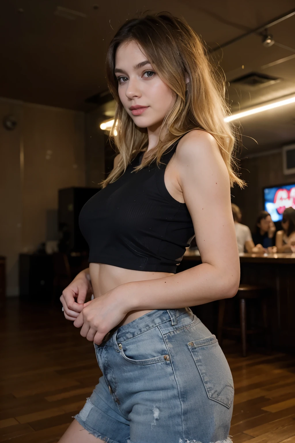Blond girl in club