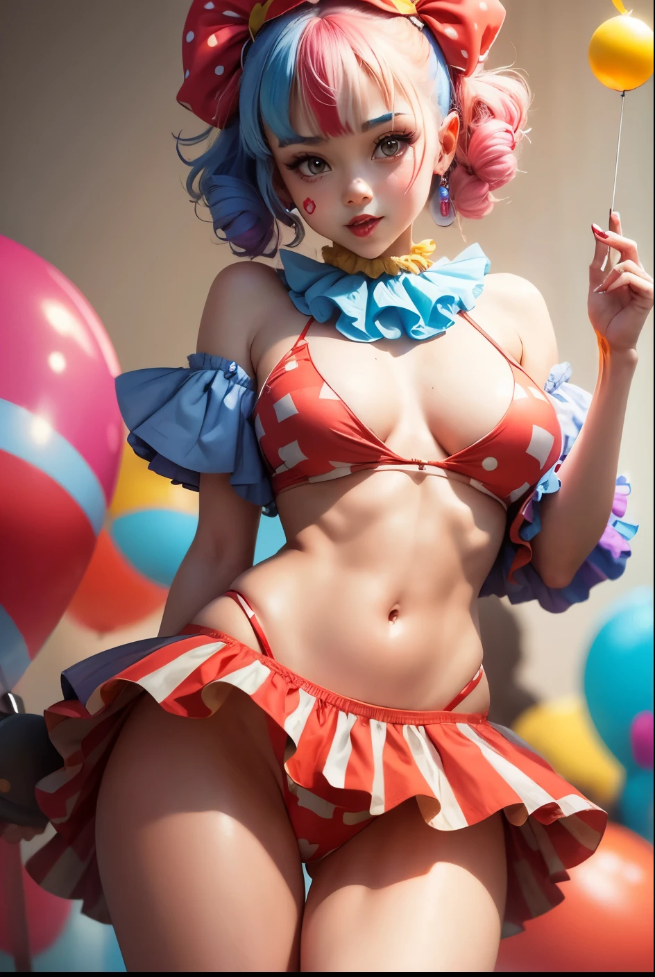 Cute girl, clown 🤡, sexy body🔥, it