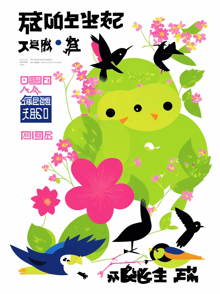a graphic design poster for a festival with a hedge and a bird, 2023, 2 0 2 3, japanese graphic design, 🪔 🎨;🌞🌄, japanese illustrator, Middle metaverse, by Yanagawa Nobusada, by Sengai, by Kume Keiichiro, #illustration