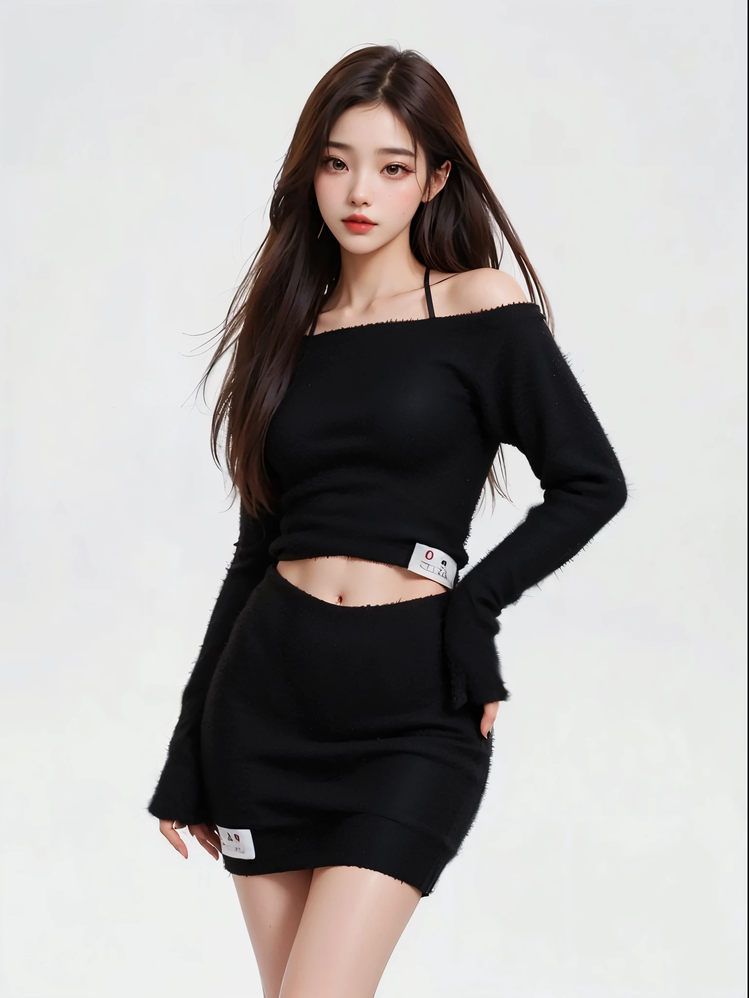 um close up de uma mulher com um vestido preto posando para uma foto, Modelo de moda feminina coreana, foto oficial do produto, Lee Ji-eun, Lee Ji - Eun, Ulzzang, Heonhwa Choe, E - Menina, e-menina, ( preto marfim ), Dom Yunjoo, jia, dilraba dilmurat, Bae Suzy