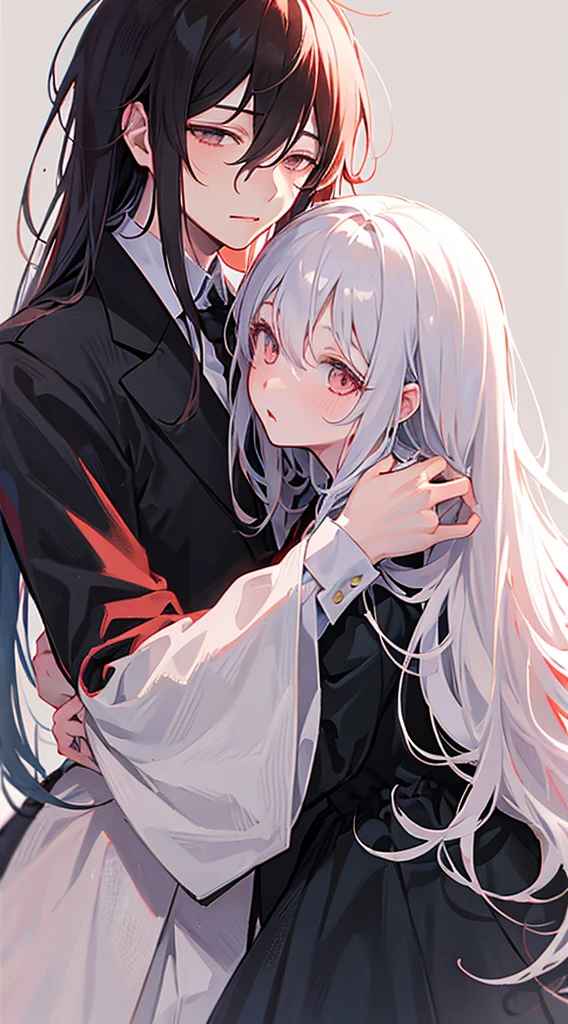 Dazai osamu hot  , bundo stray dogs anime , Dazai kissing pretty girl with white long hair , super details, high quality,