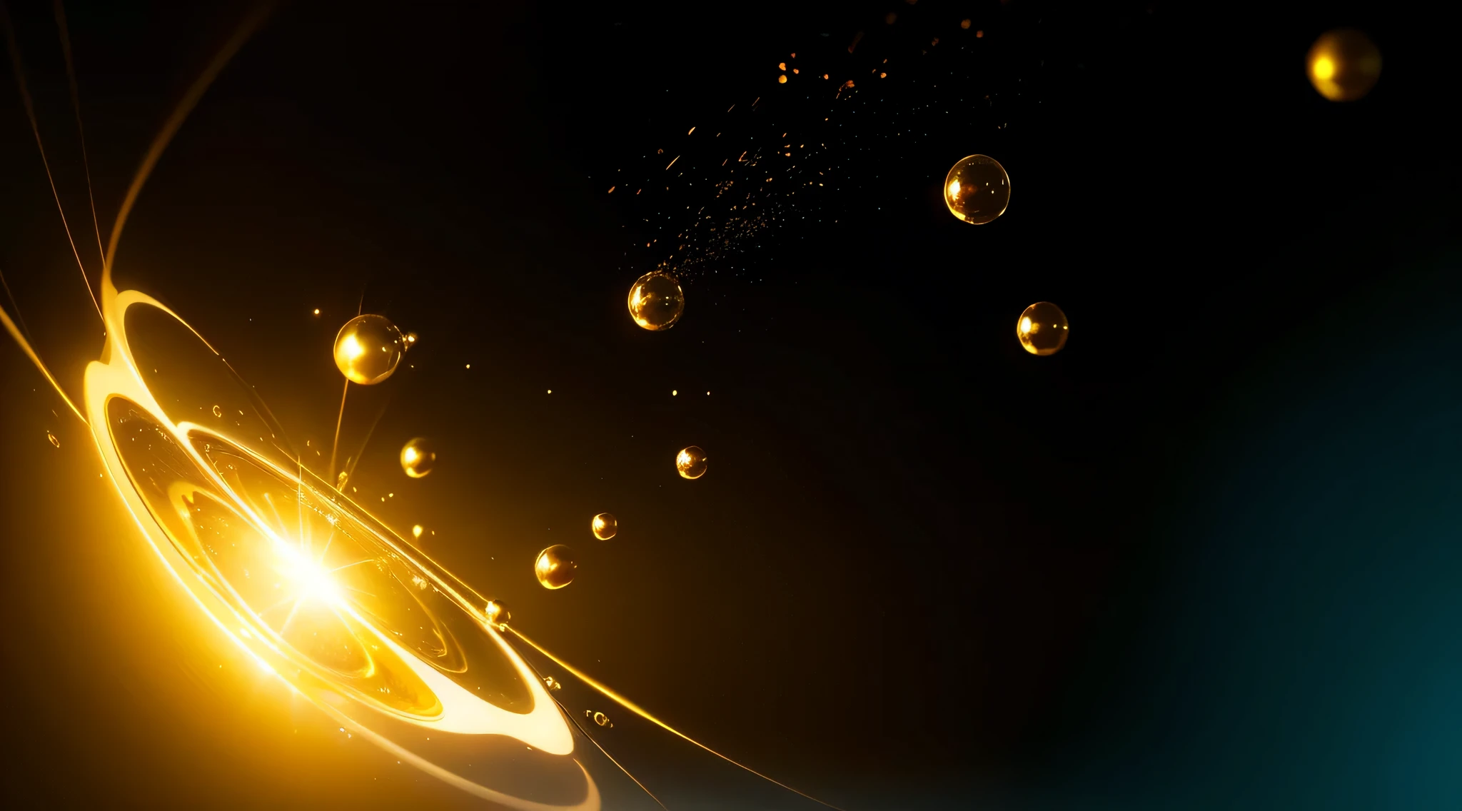 Brown ambient light, Golden mottled dynamic lights, gold background,Golden bubbles,gold line