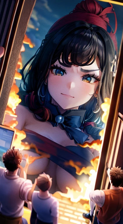 The werewolf is with several men