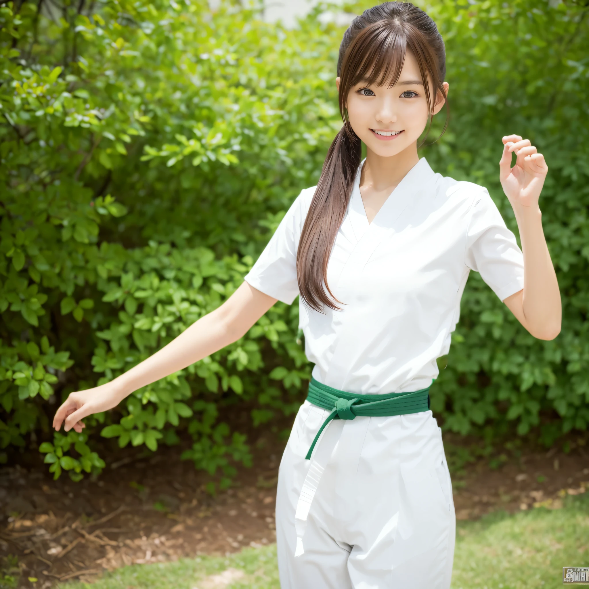 Paint in the natural color of a white karate uniform, Karate obi