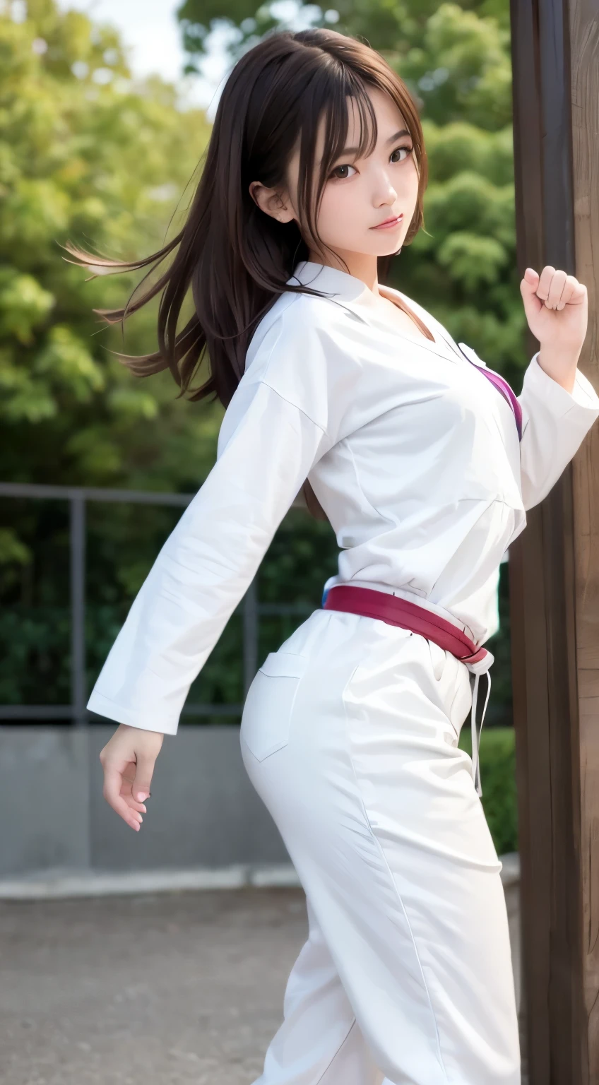 Paint in the natural color of a white karate uniform, Karate obi