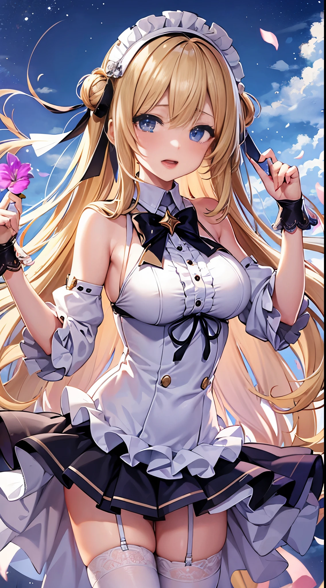 anime girl with long blonde hair and blue eyes in a white dress, small curvy , blonde anime girl with long hair, anime goddess, seductive anime girl, render of april, ecchi, from the azur lane videogame, splash art anime loliegao, loli in s, loli, pixiv , ahegao, blush, sweat, open mouth, rolling eyes, tears, tongue out, skirt lift by myself, showing panties, nsfw,