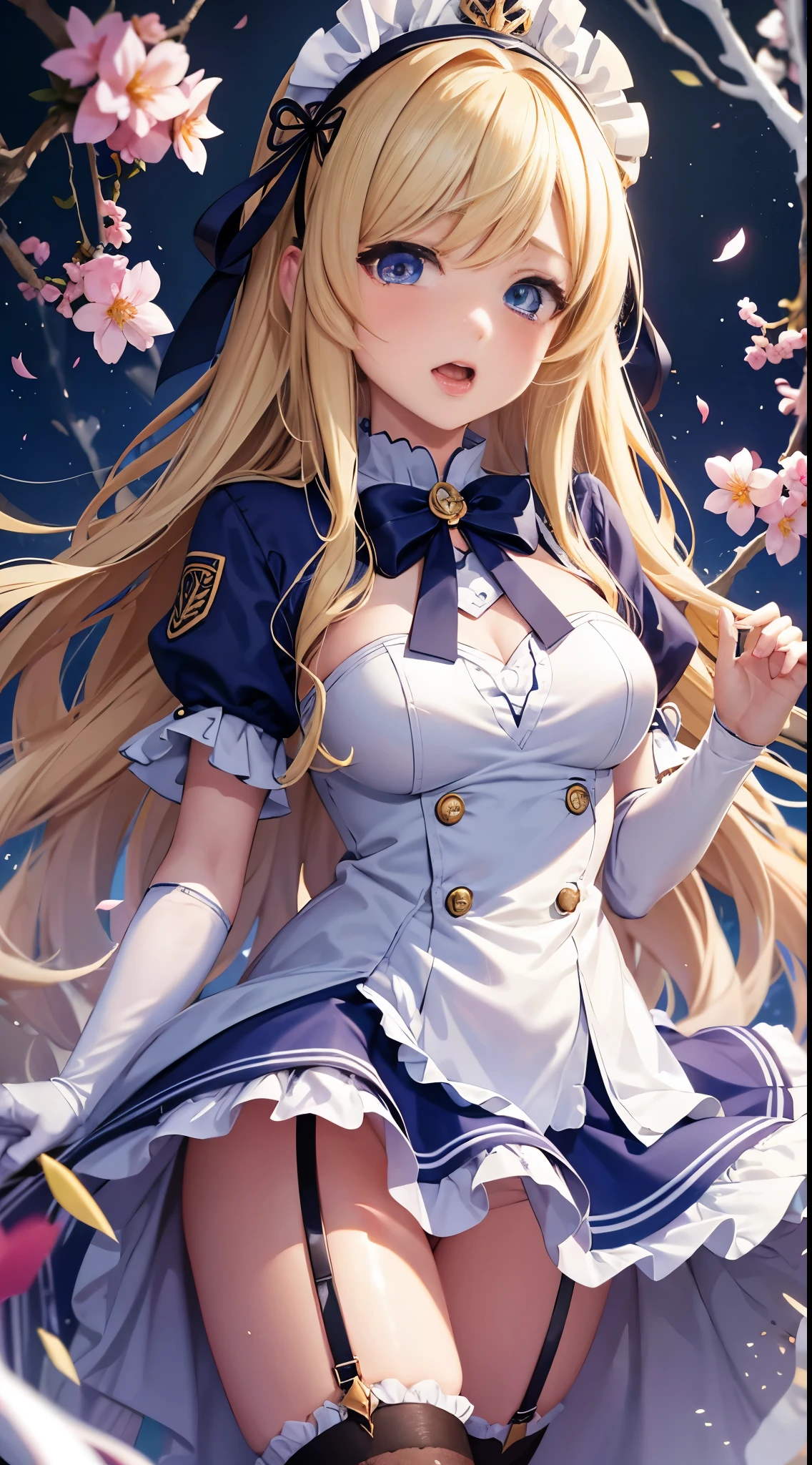 anime girl with long blonde hair and blue eyes in a white dress, small curvy loli, blonde anime girl with long hair, anime goddess, seductive anime girl, render of april, ecchi, from the azur lane videogame, splash art anime loli, ahegao, loli in dress, loli, pixiv 3dcg, ahegao, blush, sweat, open mouth, rolling eyes, tears, tongue out, lifted by self, skirt lift,