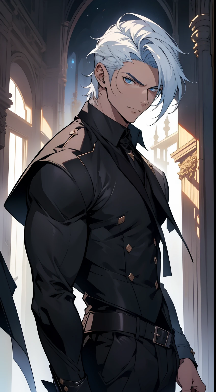 quadratic element，style of anime，One guy（male warrior），The proportions are correct，Face details，cabelos preto e longos，Neck details，Ray traching，Detailed luminescence，cg render，hair detail，mesmerizing eyes，Handsome，Handsome，（juvenile sense），Clothing is complicated，at a forest，natta，starrysky，Perfectcomposition，Refinement，high high quality，More detailed，A lot of detail，The background is complex，a sense of atmosphere，
